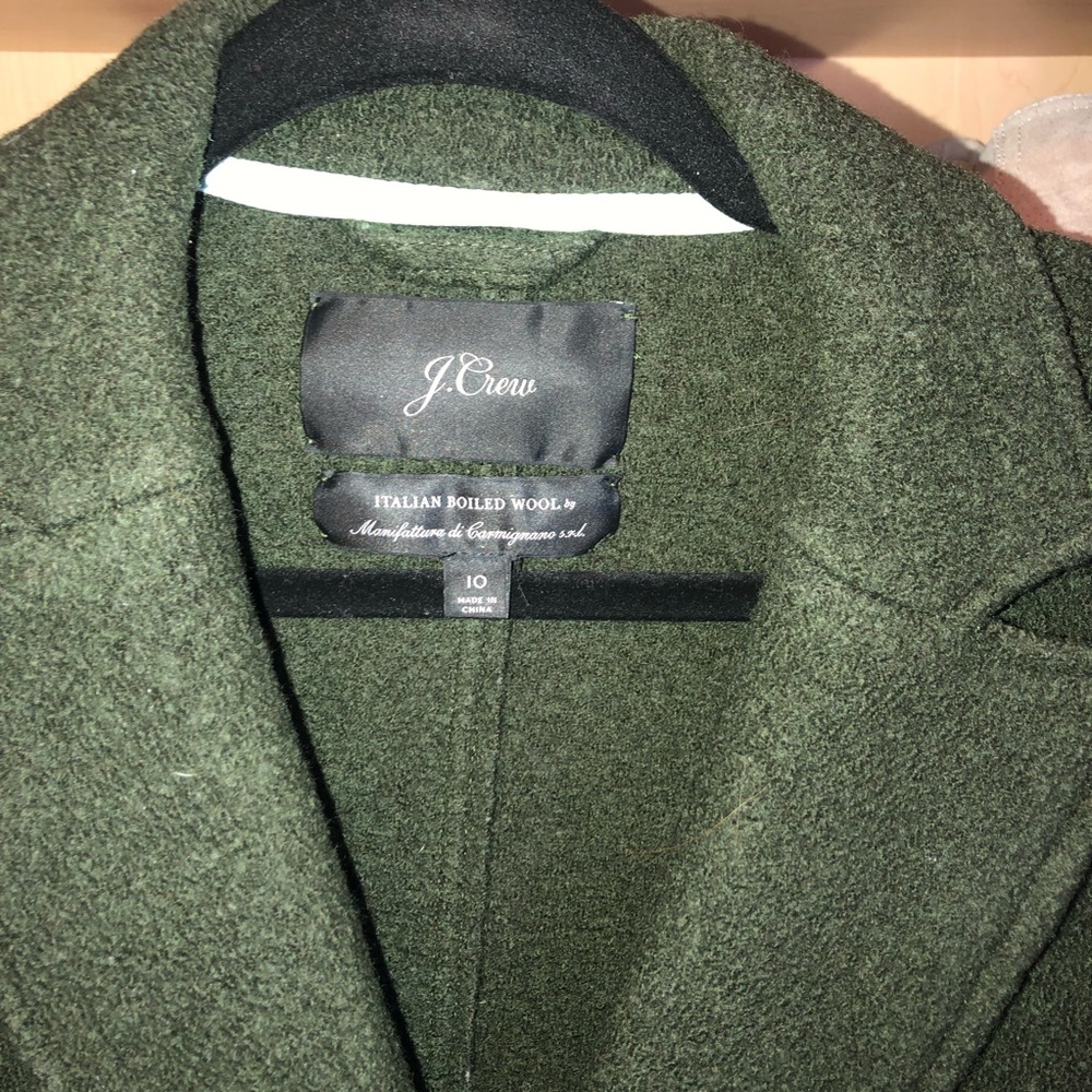 J Crew Dark Moss Boiled Wool Daphne Topcoat 10 - Picture 9 of 9